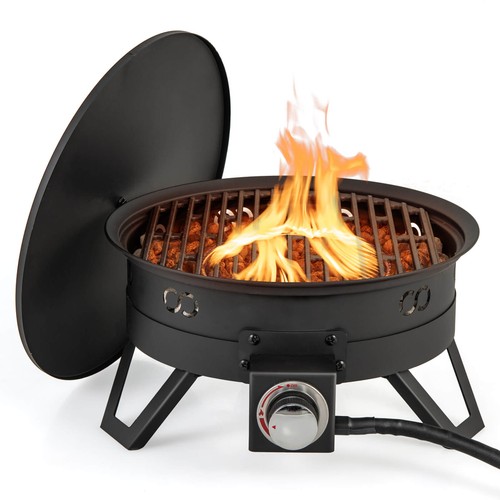 Portable gas fire pit w - 17",